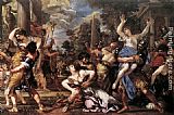 Pietro Da Cortona Canvas Paintings - The Rape of the Sabine Women